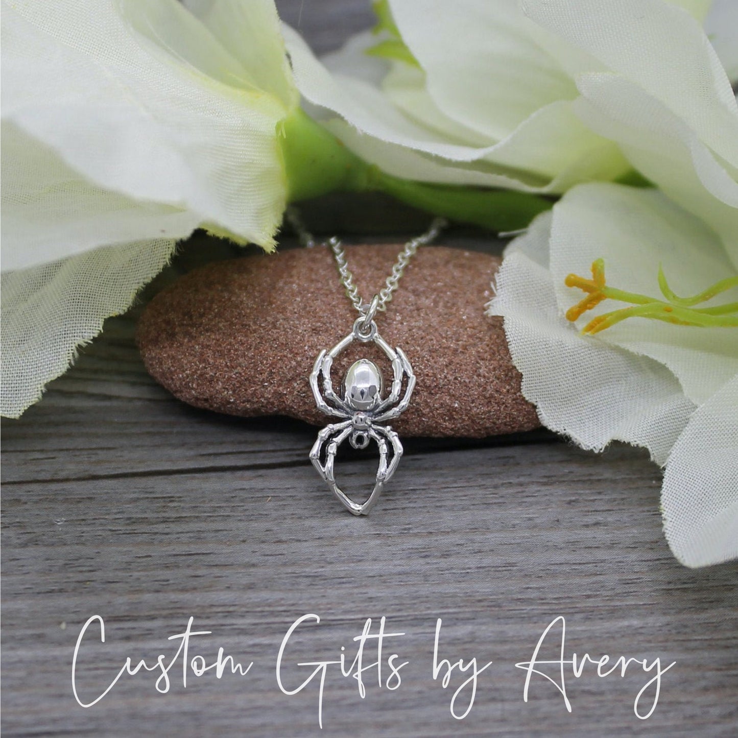 Sterling Silver Spider Necklace