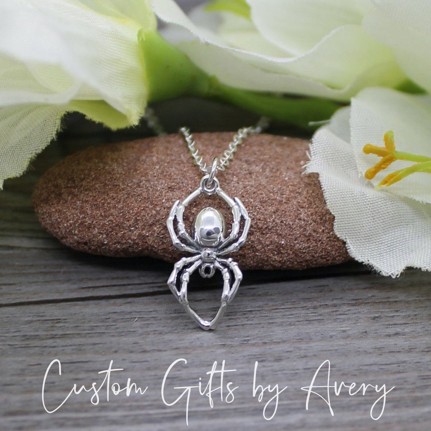 Sterling Silver Spider Necklace