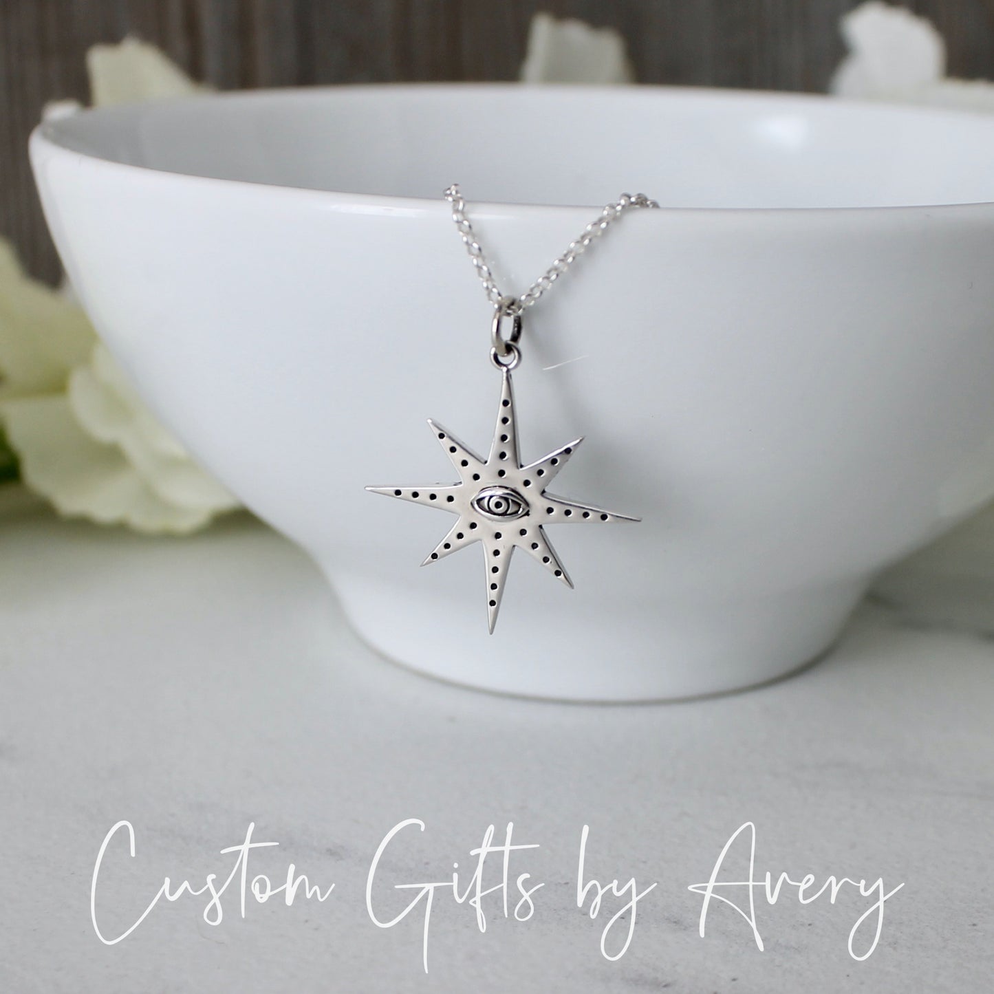 Sterling Silver Star with All Seeing Eye