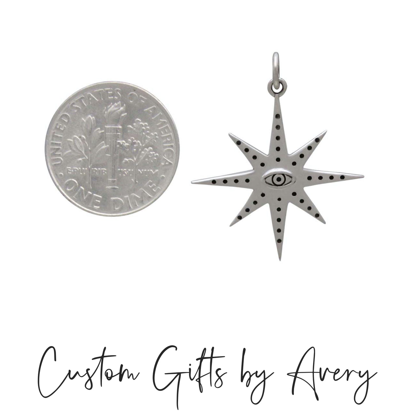 Sterling Silver Star with All Seeing Eye