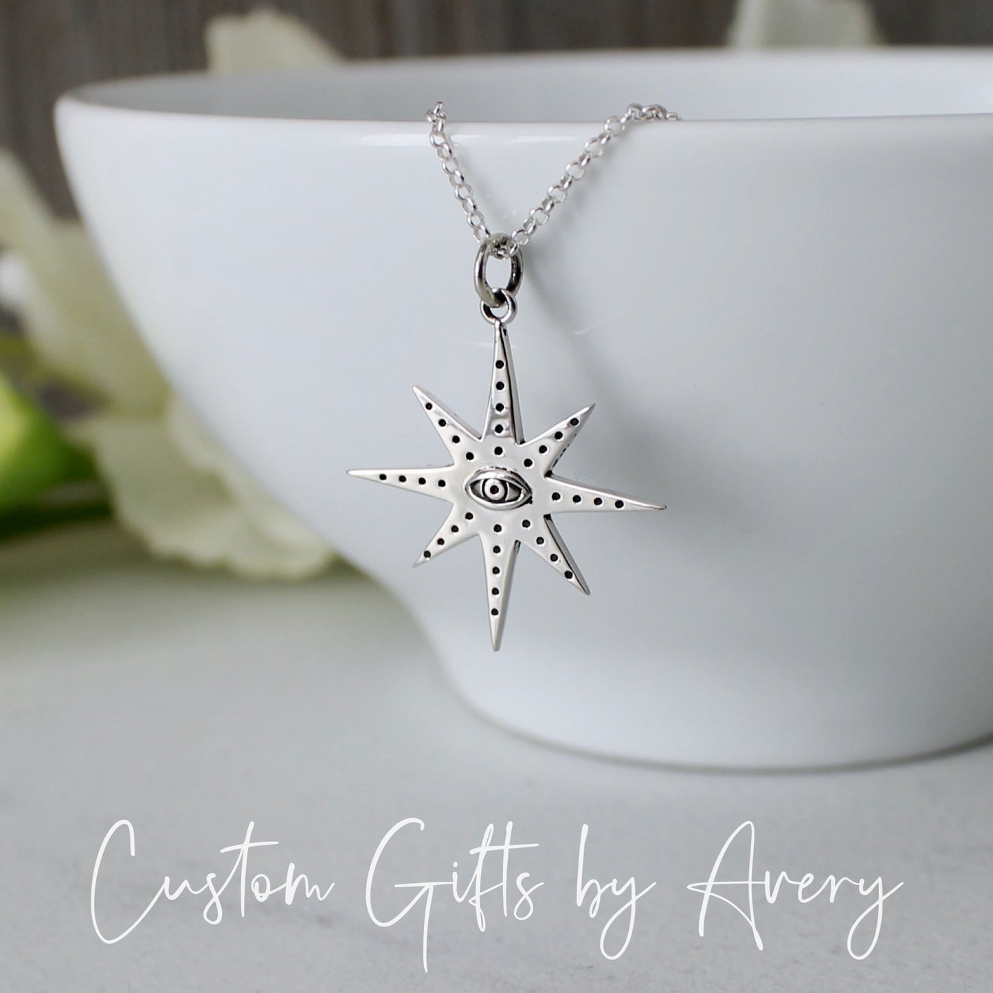 Sterling Silver Star with All Seeing Eye