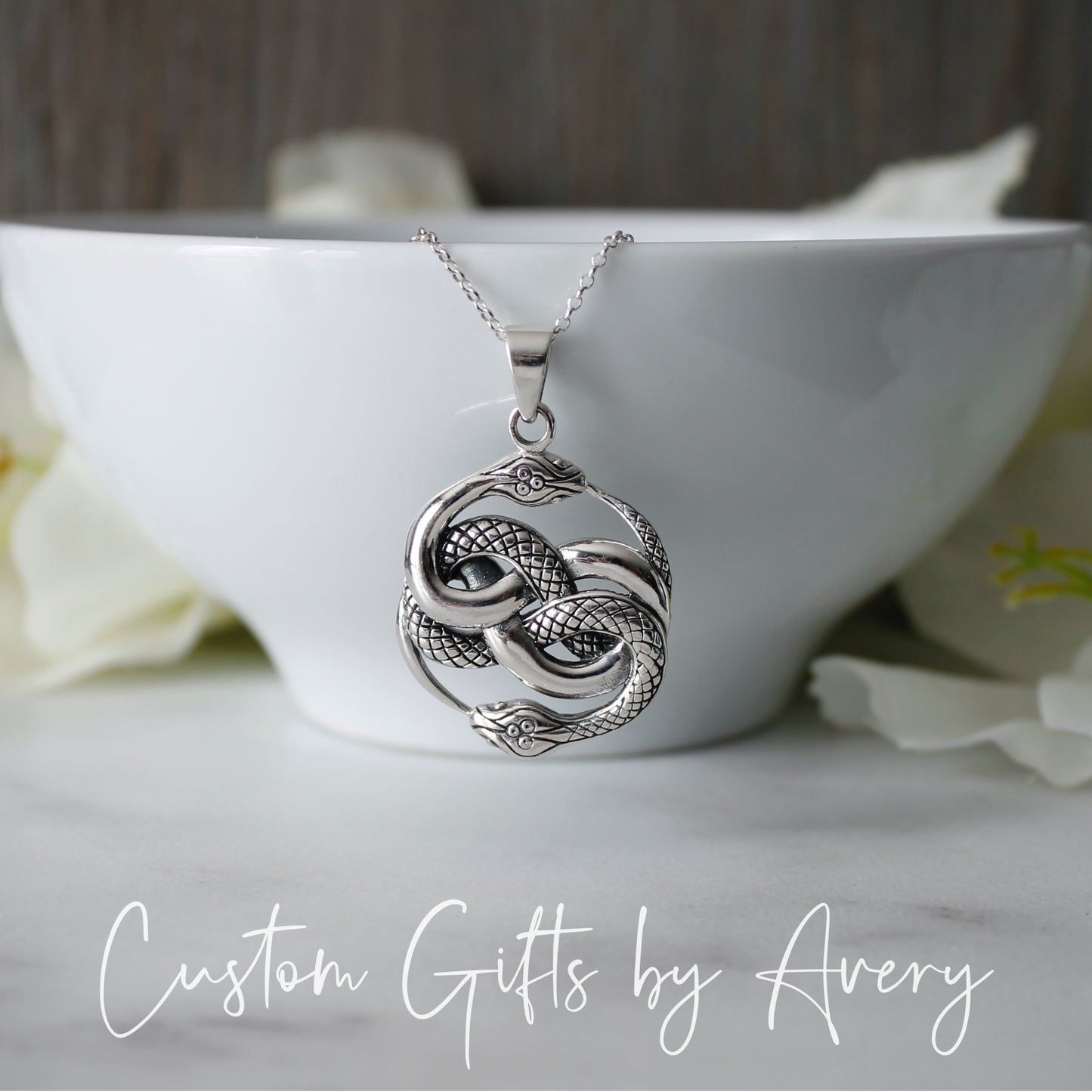 Sterling Silver Ouroboros Necklace