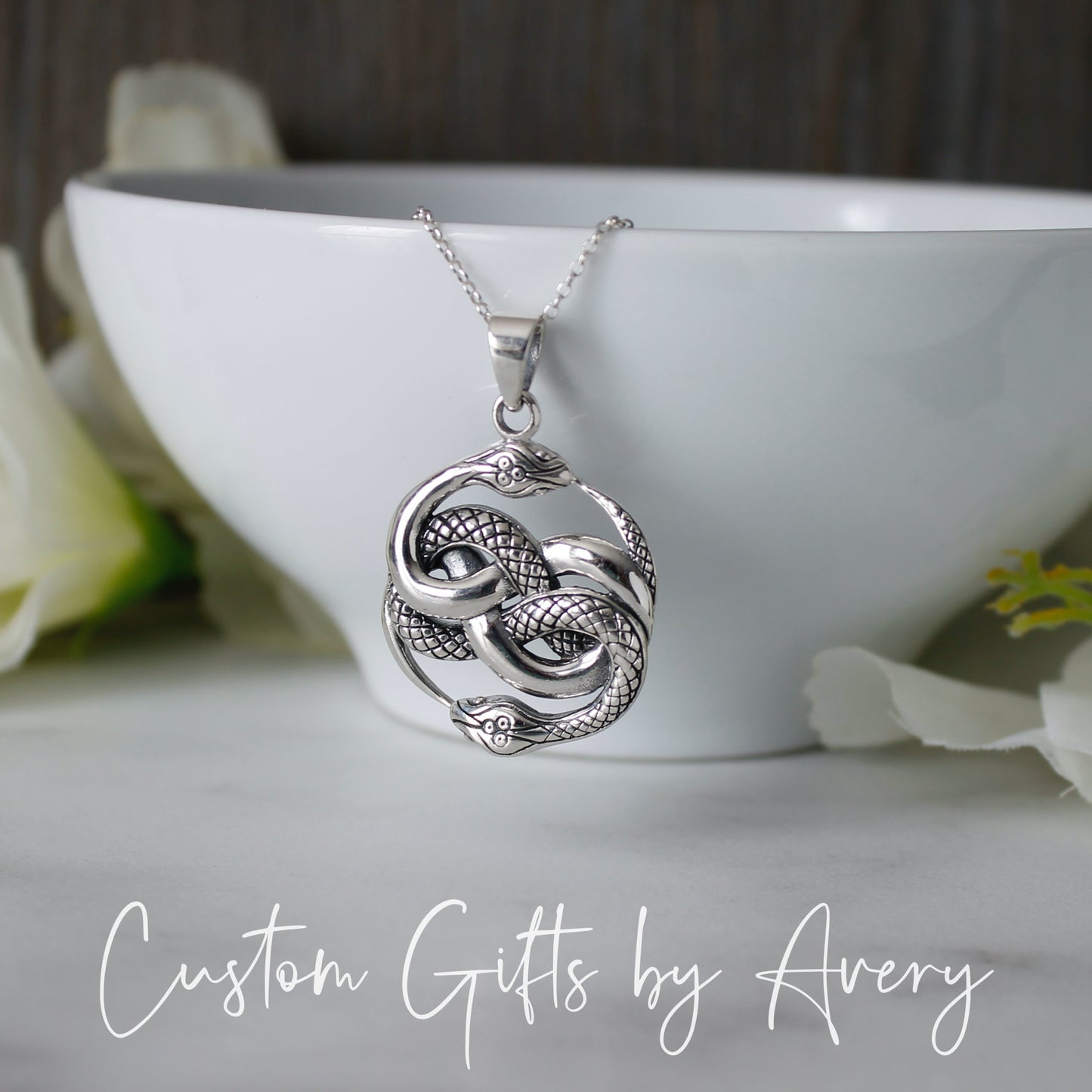 Sterling Silver Ouroboros Necklace