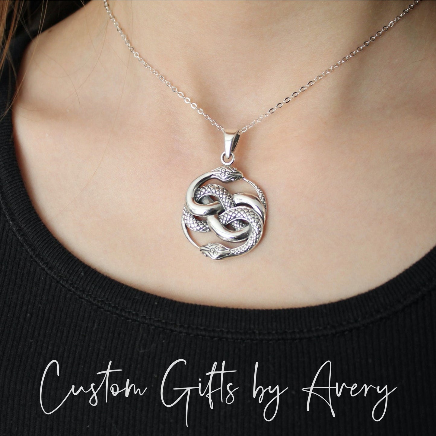 Sterling Silver Ouroboros Necklace