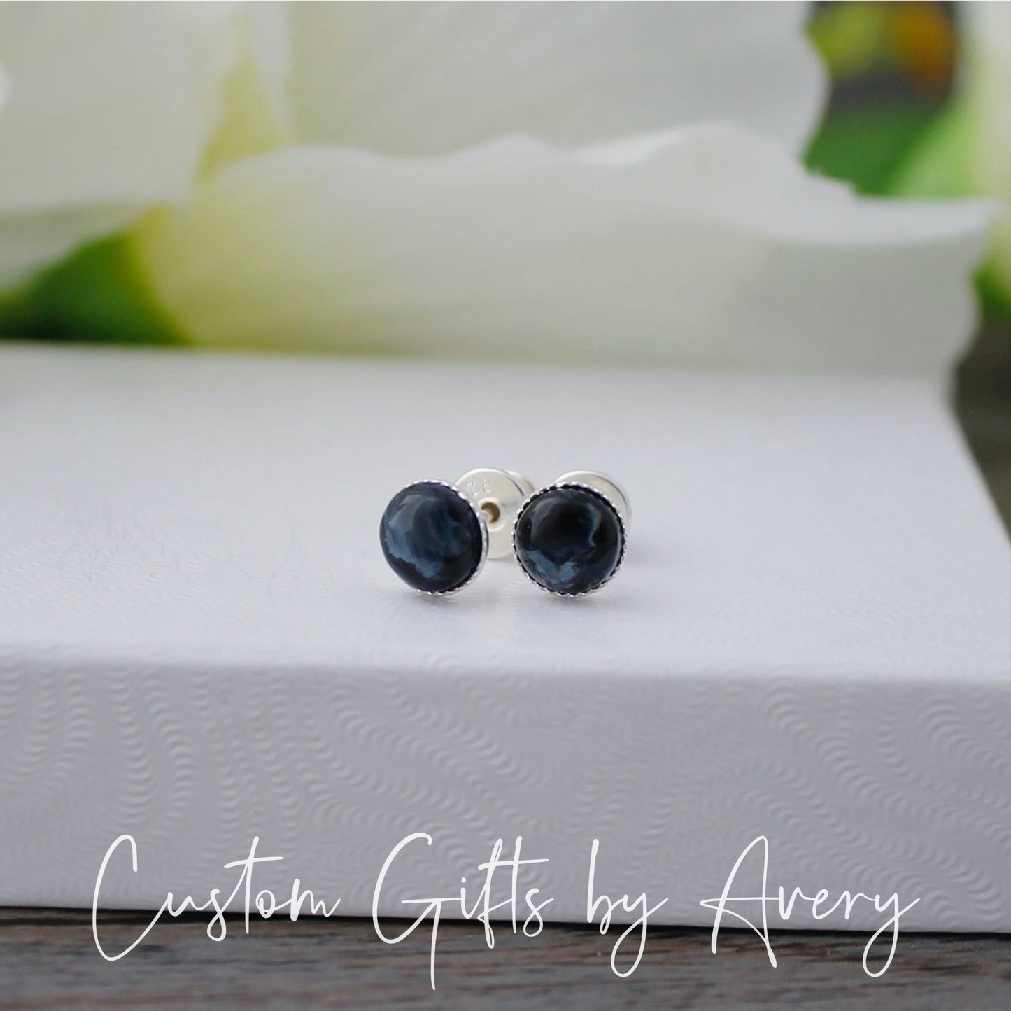 Sterling Silver & Pietersite Studs ~ 6mm