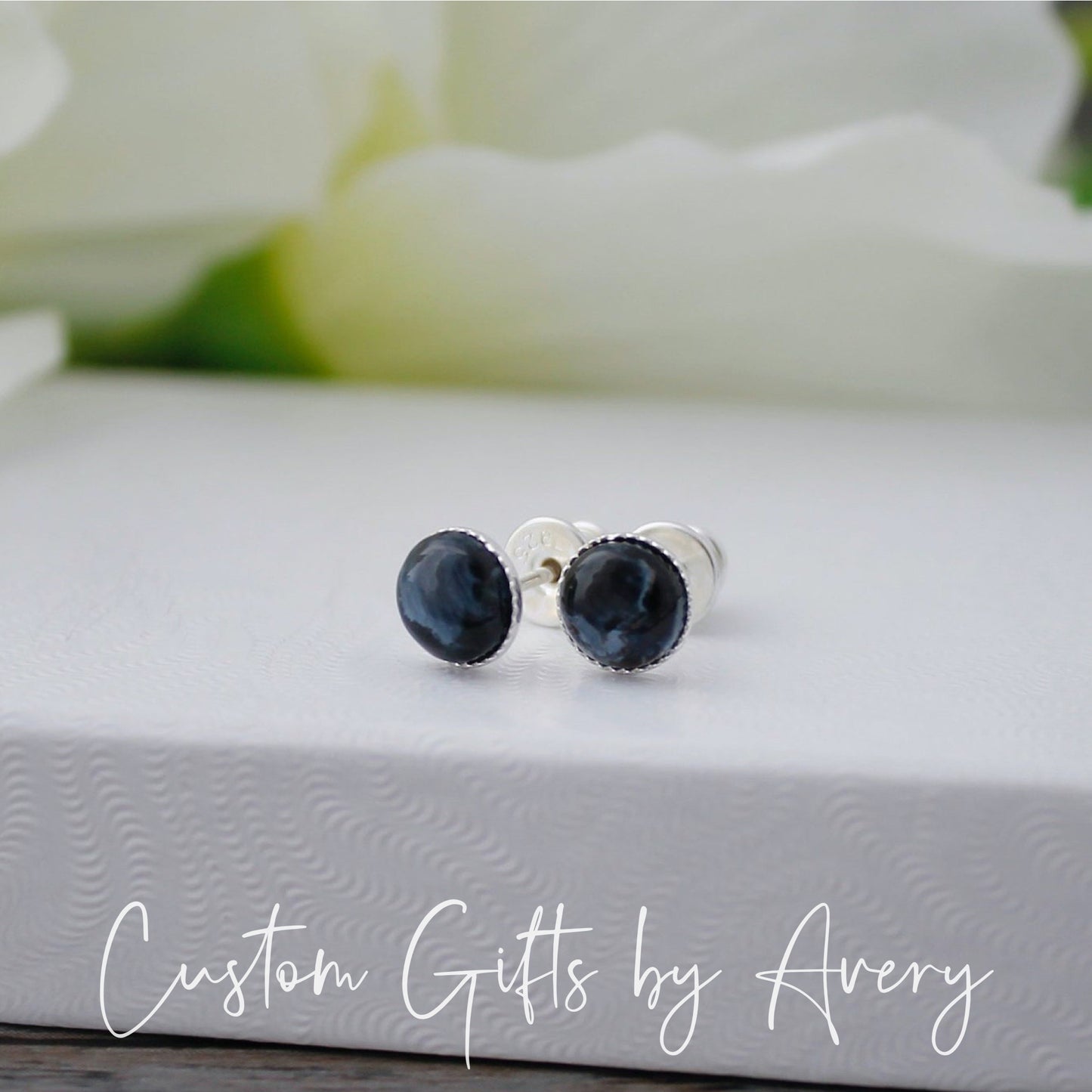 Sterling Silver & Pietersite Studs ~ 6mm