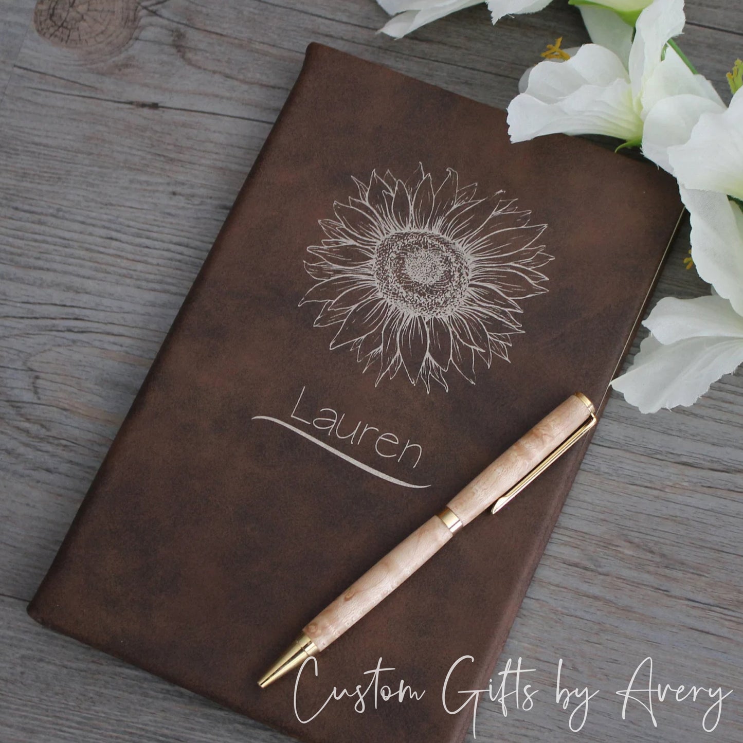 Personalized Notebook Journal ~ Sunflower