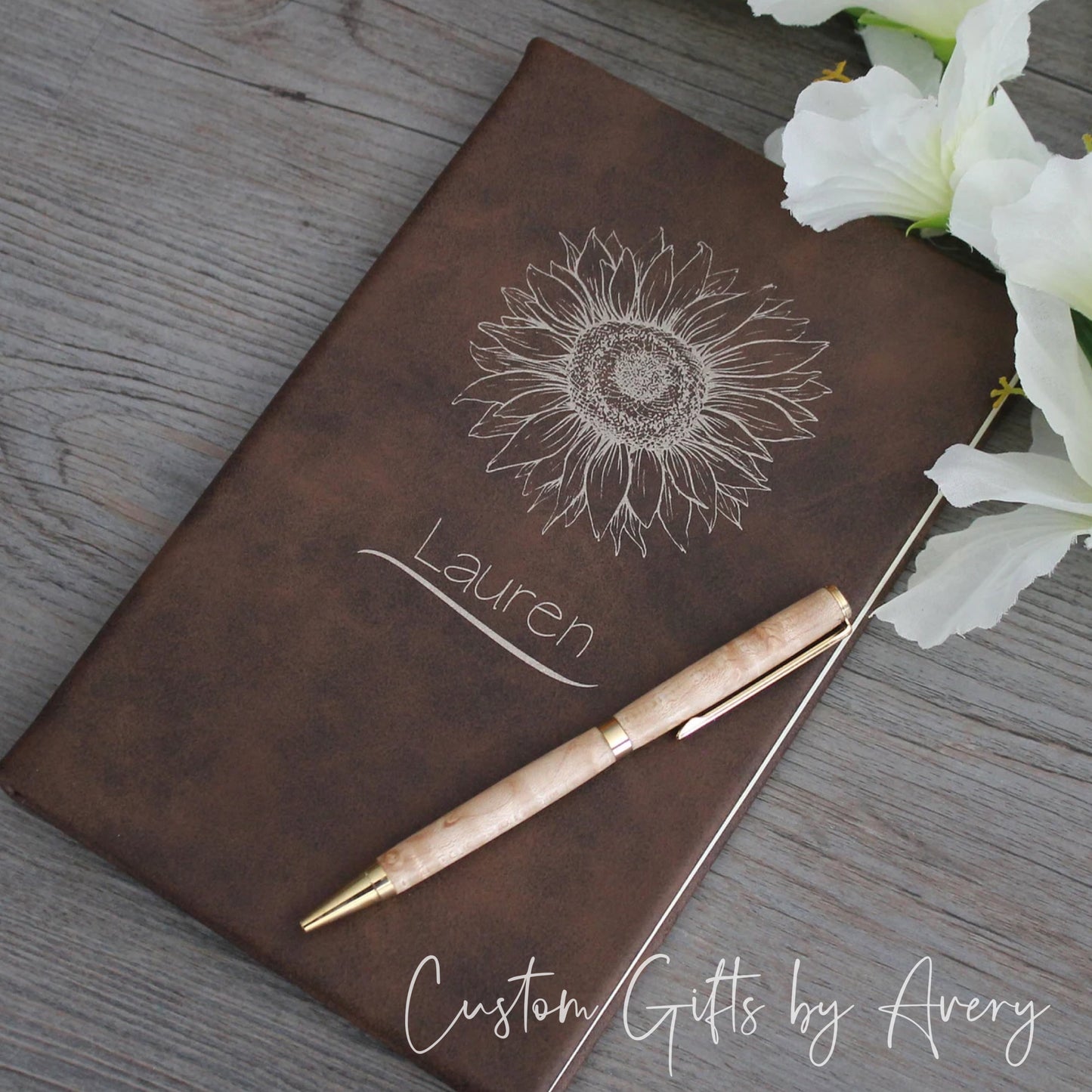 Personalized Notebook Journal ~ Sunflower