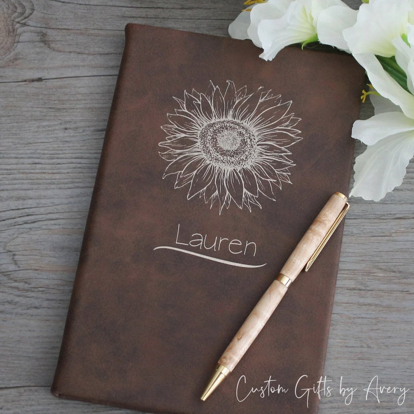 Personalized Notebook Journal ~ Sunflower