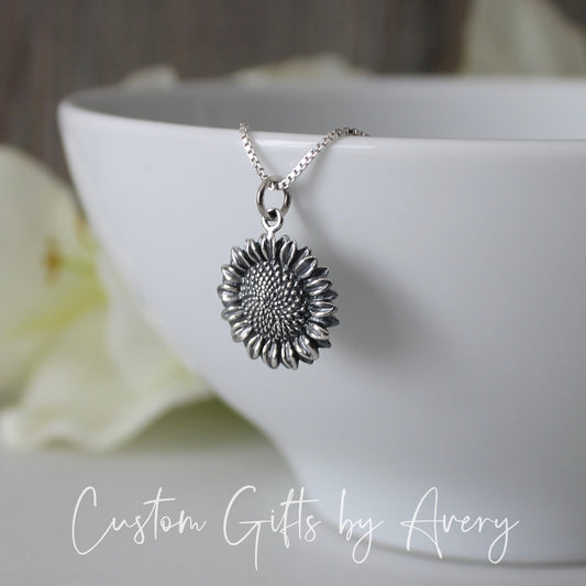 Sterling Silver Sunflower Necklace