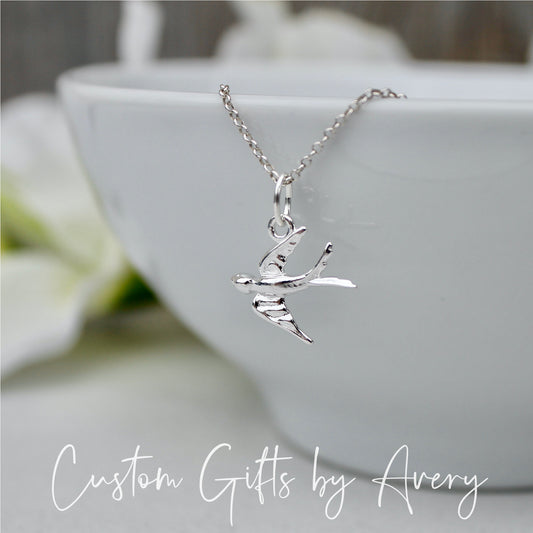 Petite Sterling Silver Swallow Necklace