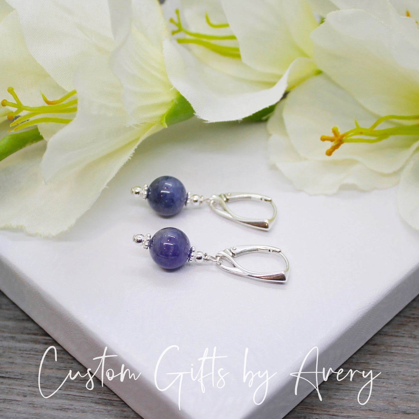 Sterling Silver & Tanzanite Drop Earrings