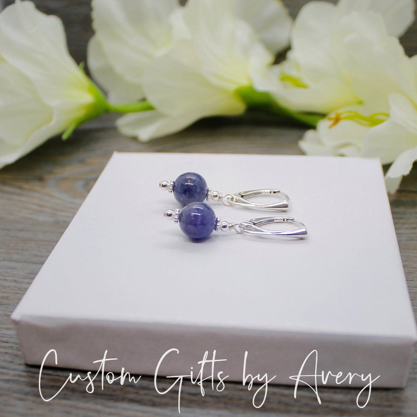 Sterling Silver & Tanzanite Drop Earrings