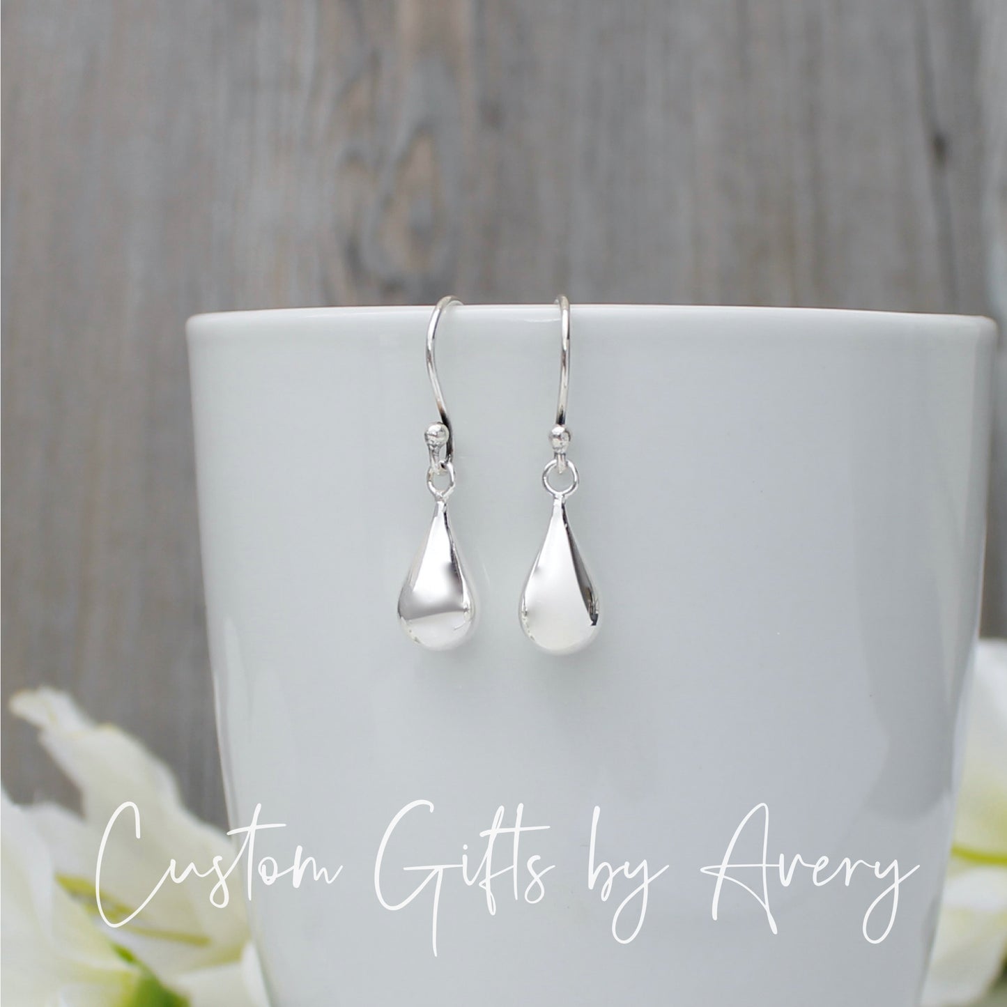 Sterling Silver Teardrop Dangle Earrings