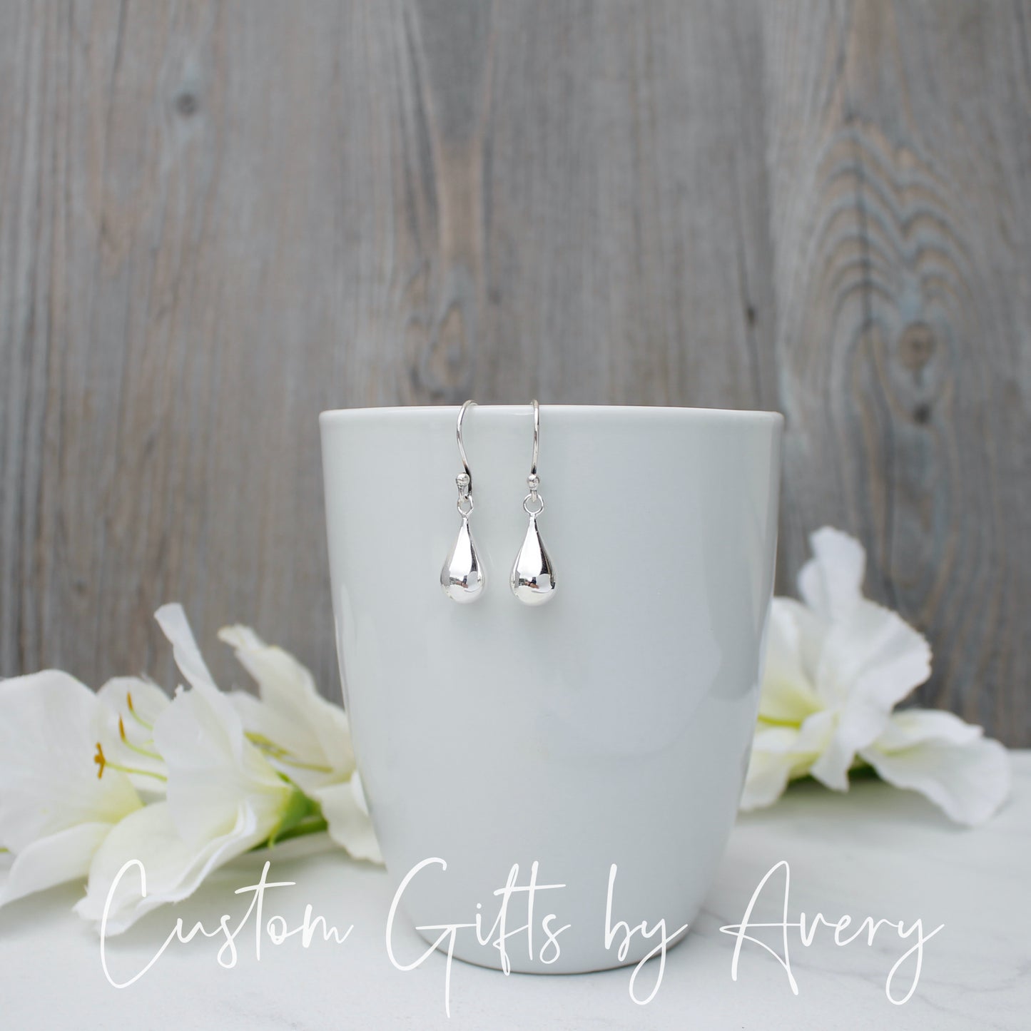 Sterling Silver Teardrop Dangle Earrings