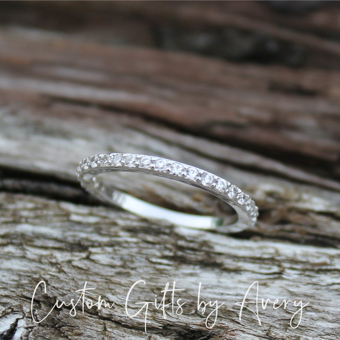 Sterling Silver Eternity Ring with Cubic Zirconia