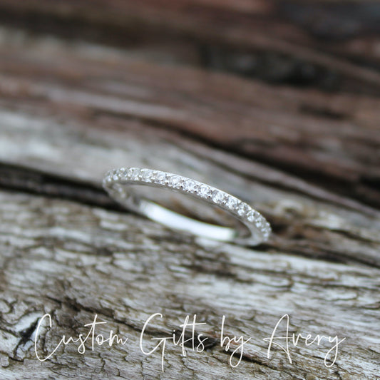 Sterling Silver Eternity Ring with Cubic Zirconia