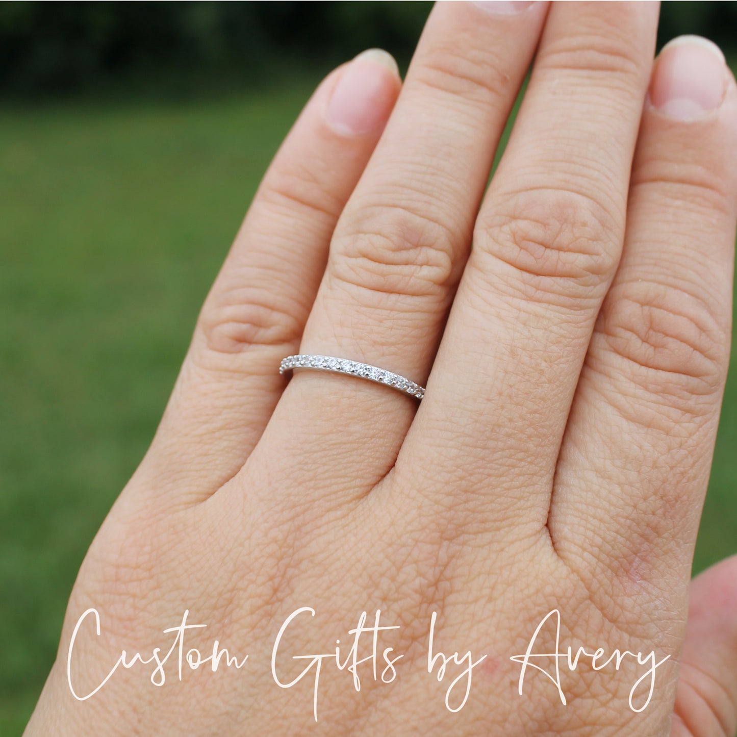 Sterling Silver Eternity Ring with Cubic Zirconia