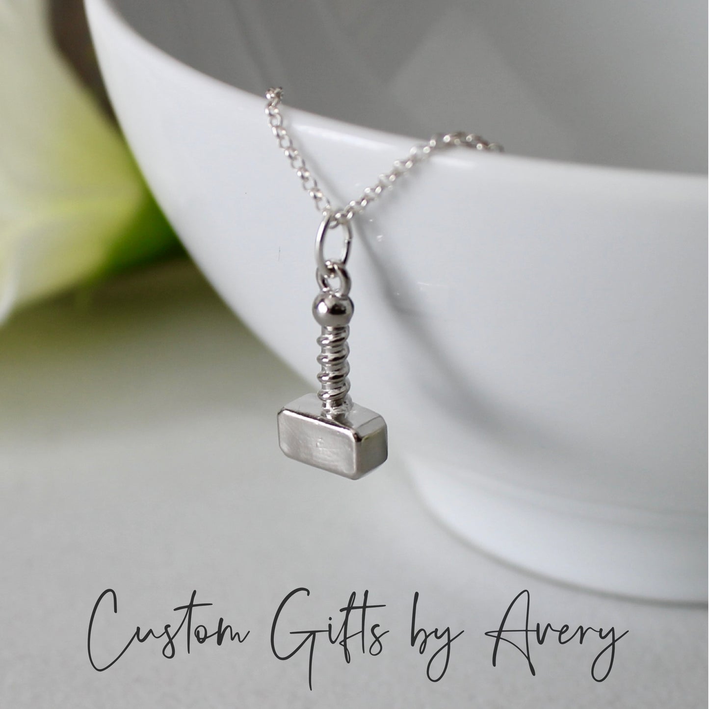 Small Sterling Silver Thor Hammer Necklace