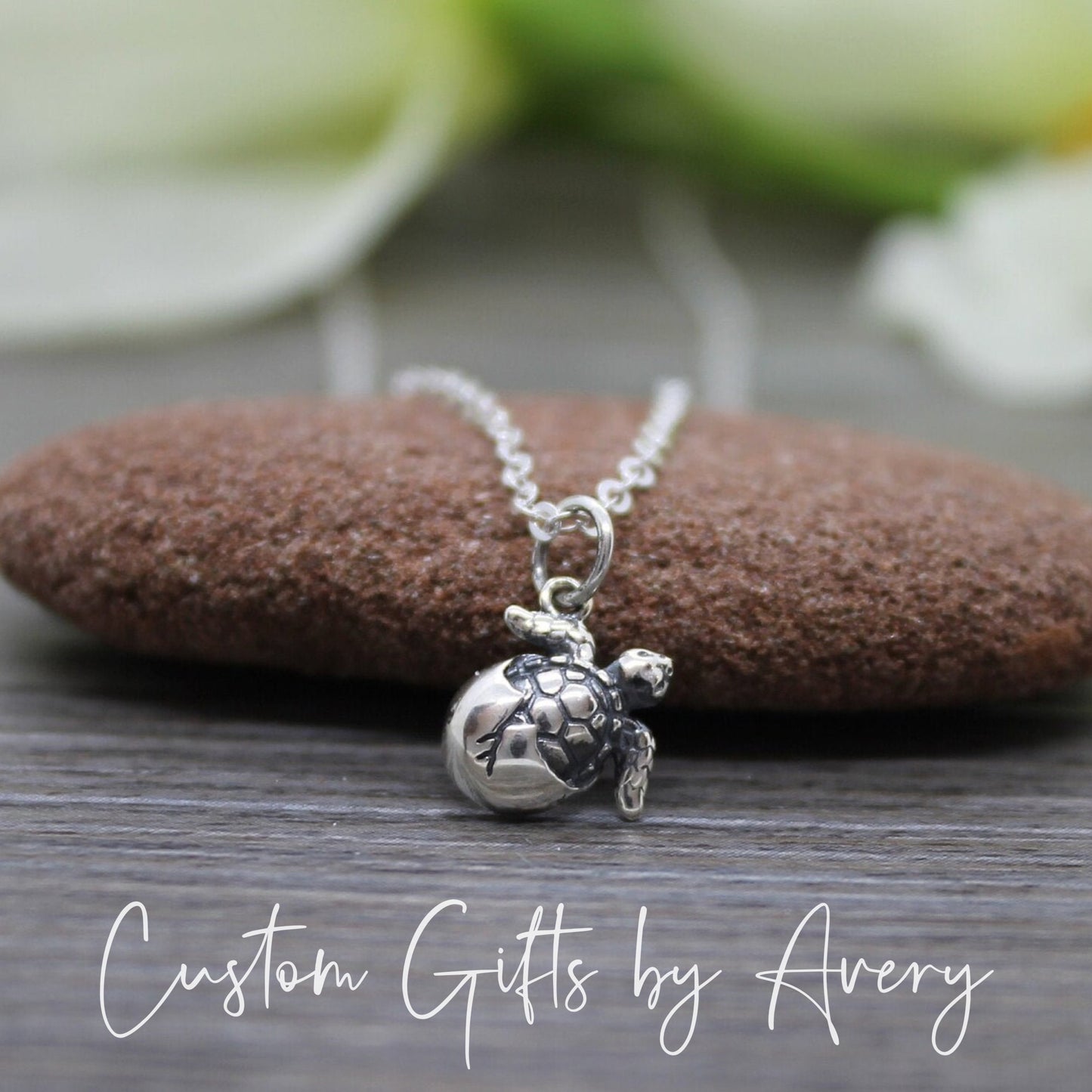 Tiny Sterling Silver Sea Turtle Necklace