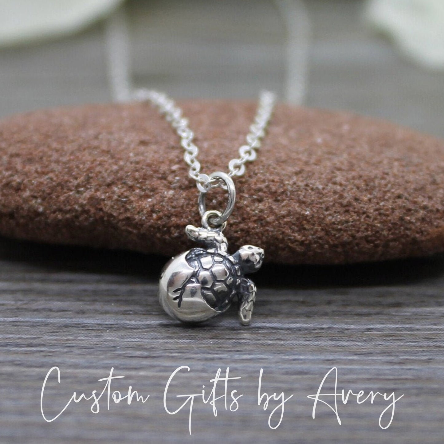 Tiny Sterling Silver Sea Turtle Necklace