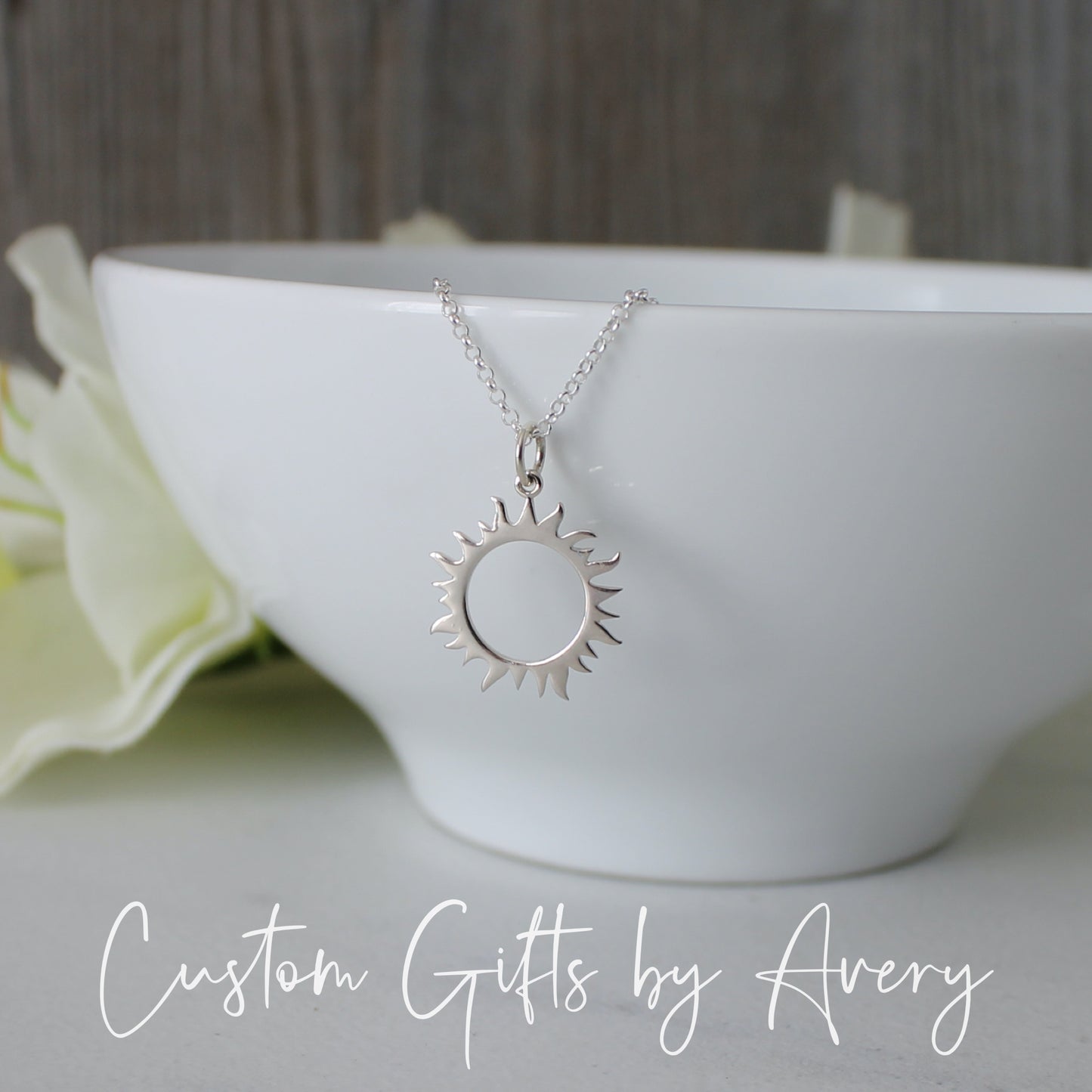 Dainty Sterling Silver Sun Necklace