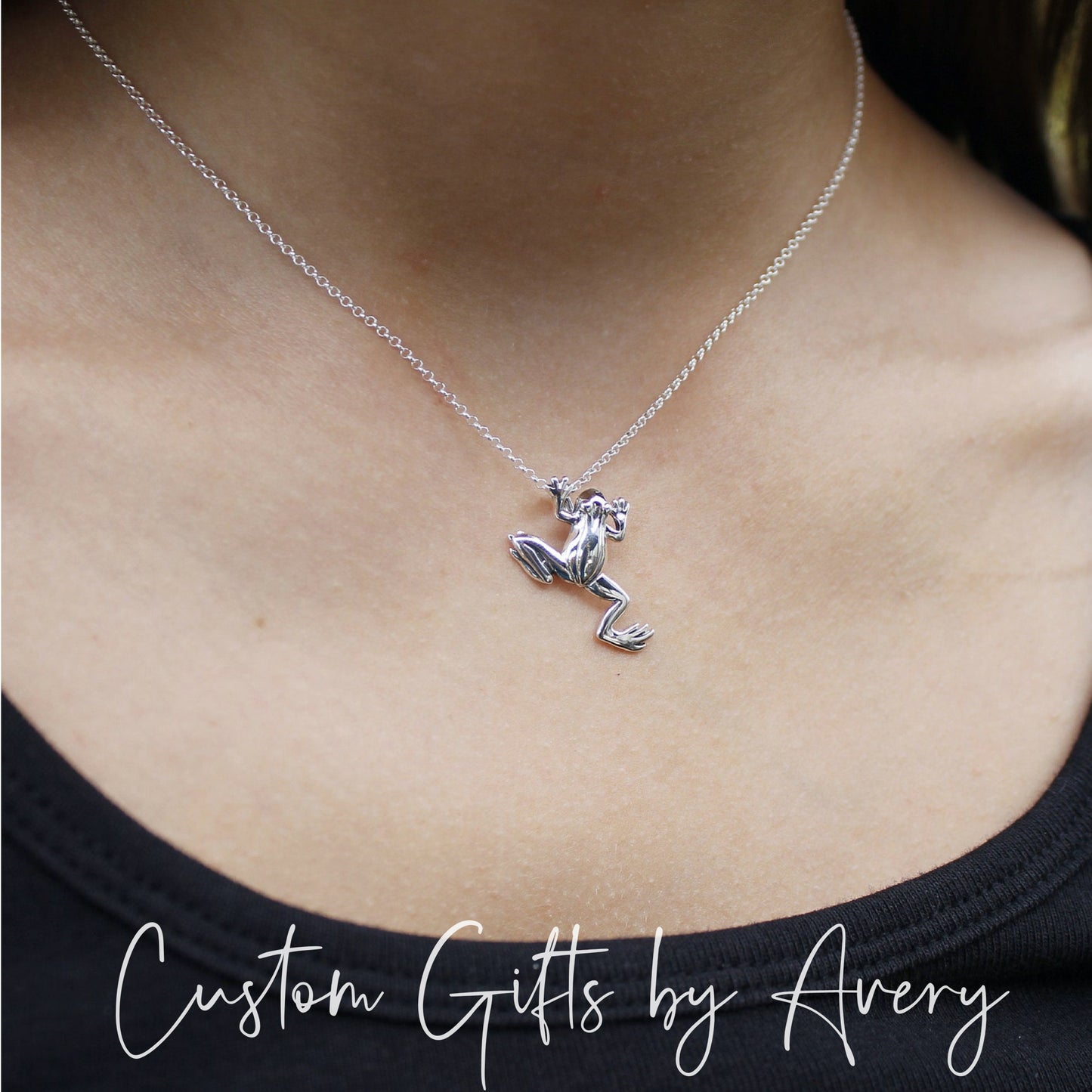 Sterling Silver Hanging Tree Frog Necklace