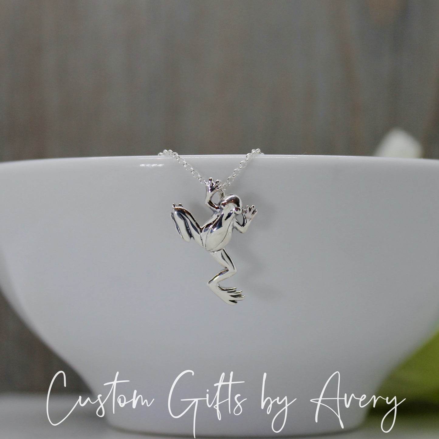 Sterling Silver Hanging Tree Frog Necklace