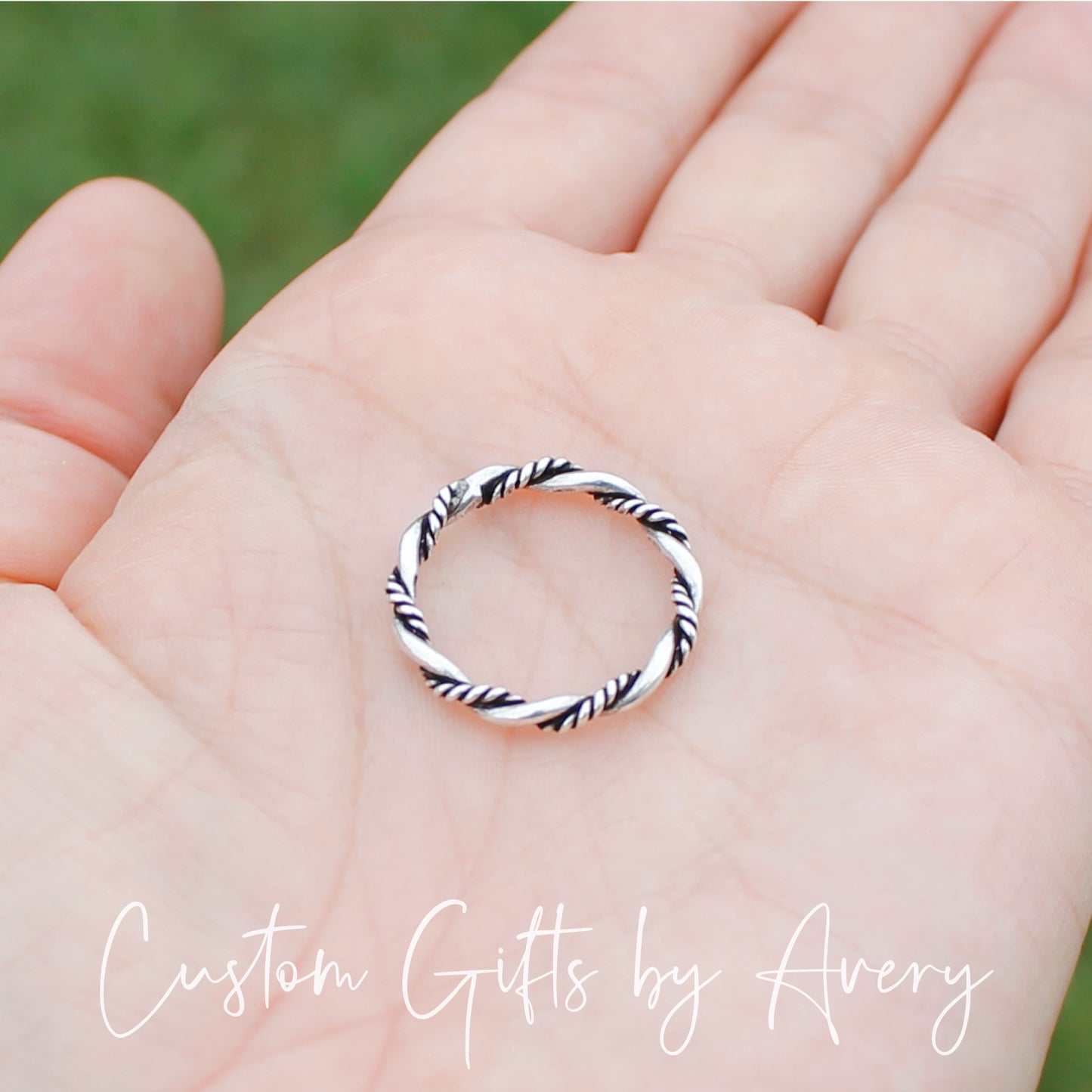 Oxidized Sterling Silver Twisted Rope Ring