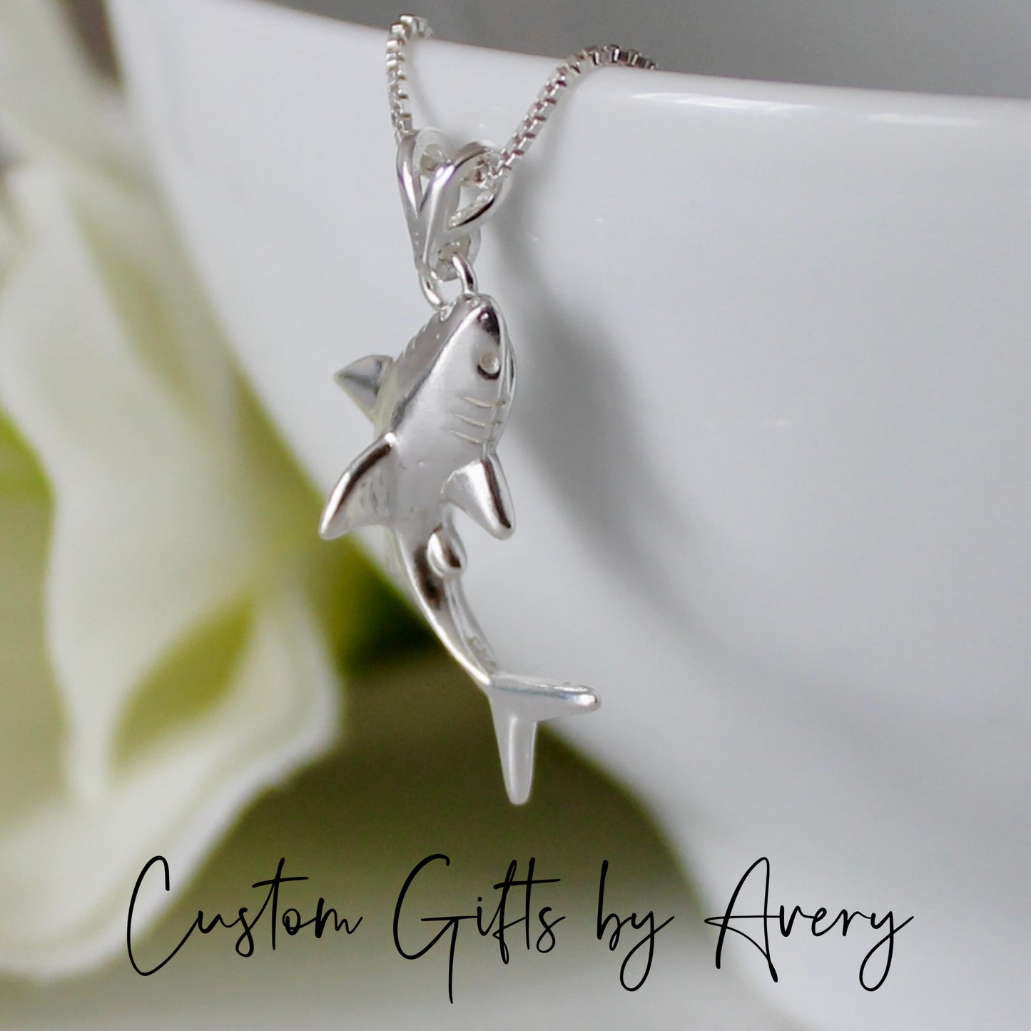 Sterling Silver Shark Necklace