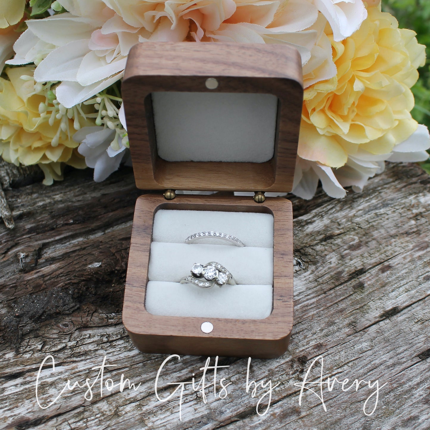 Personalized Walnut Ring Box