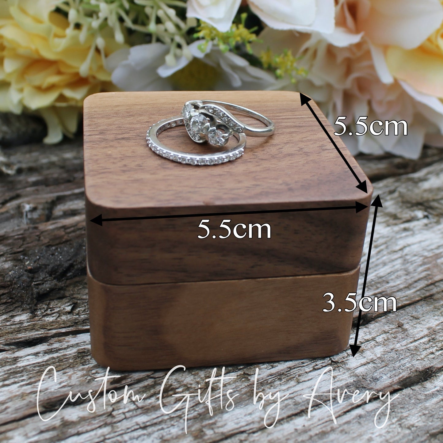 Personalized Walnut Ring Box