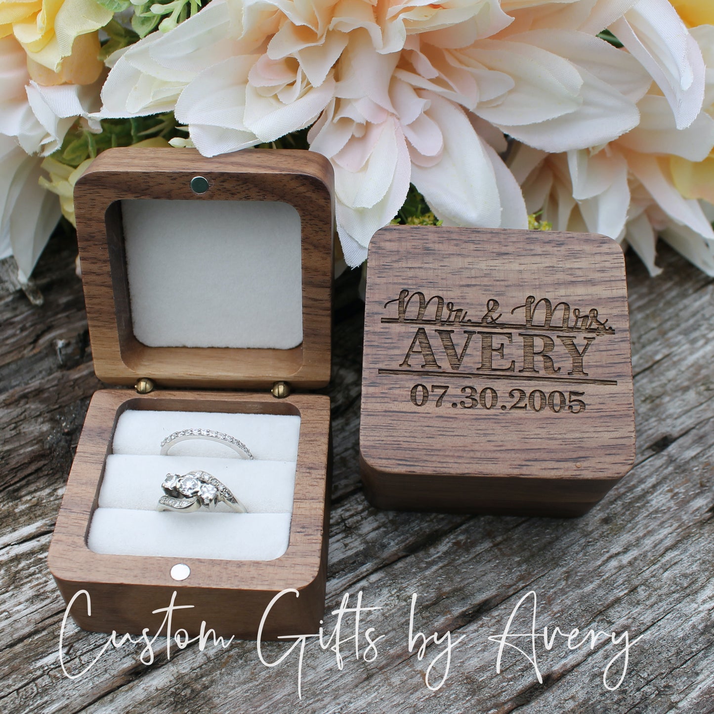 Personalized Walnut Ring Box