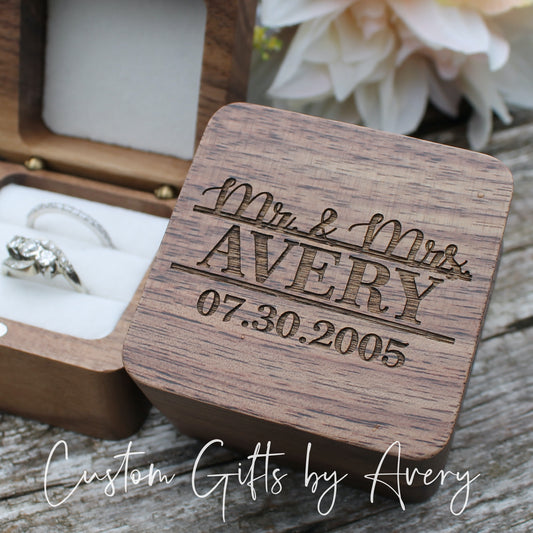 Personalized Walnut Ring Box