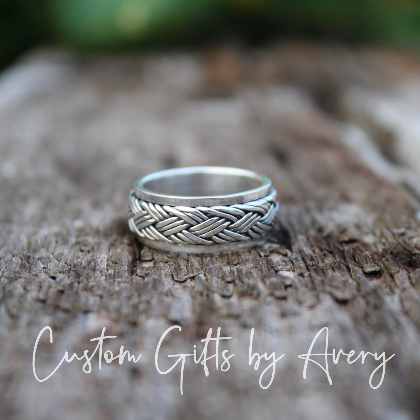 Sterling Silver Celtic Triple Braided Spin Ring ~ 8mm Band