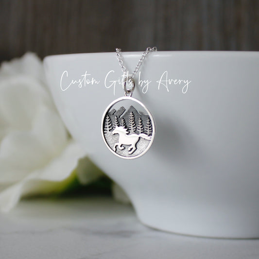 Sterling Silver Horse Necklace