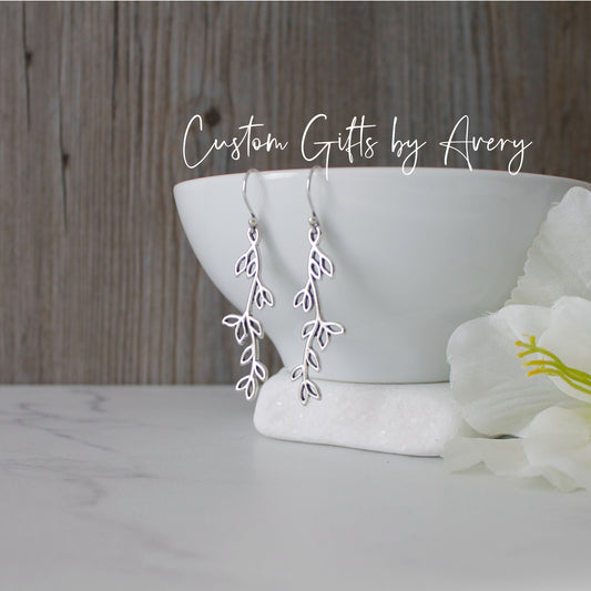 Silver Willow Branch Earrings