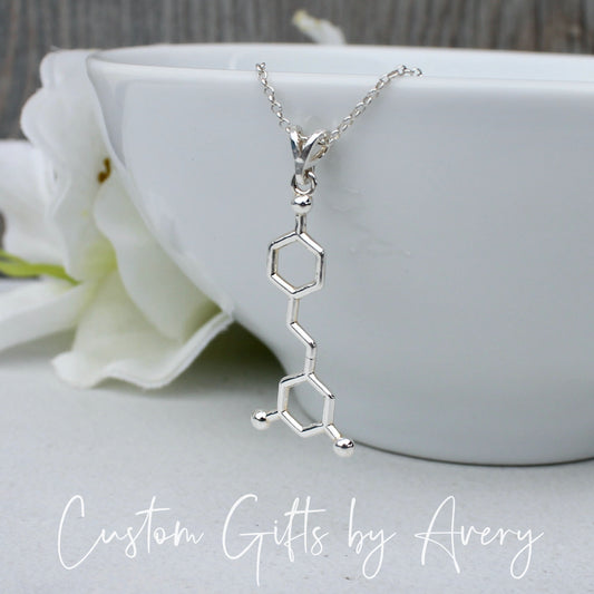 Sterling Silver Wine Molecule Necklace