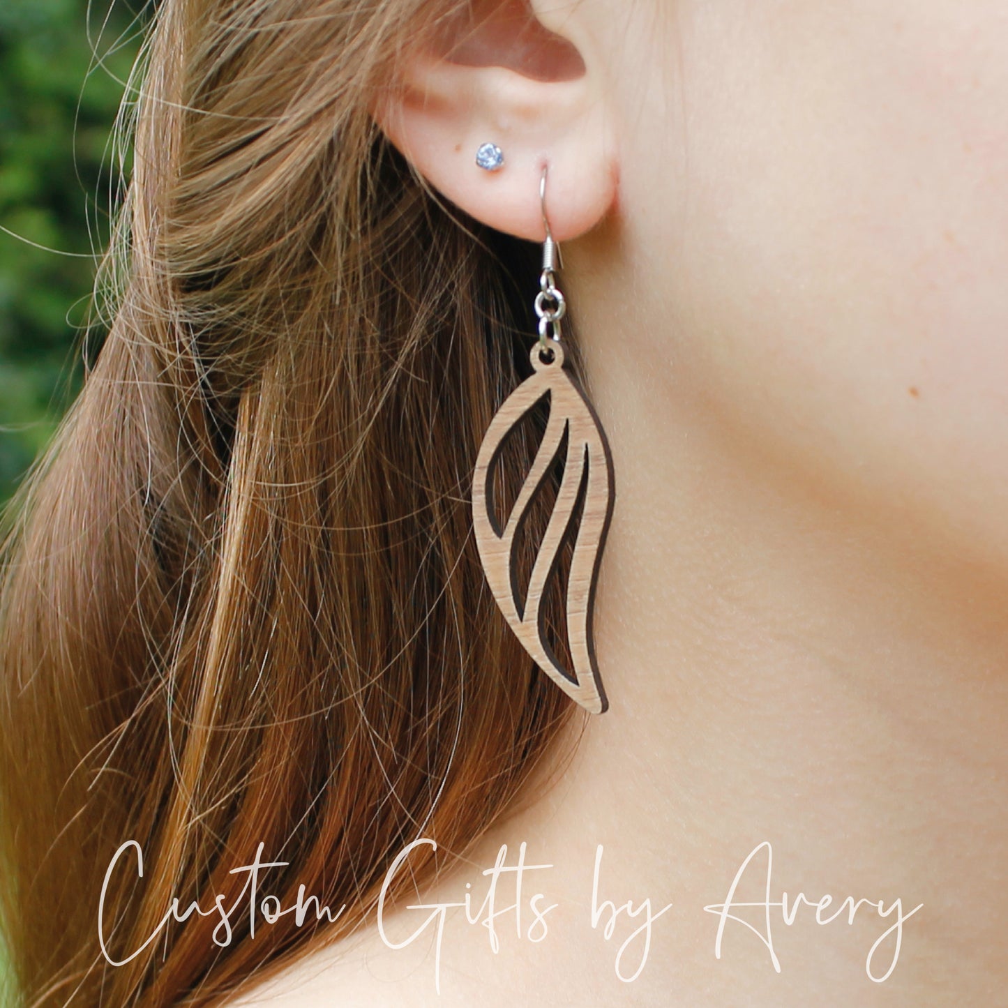 Angel Wing Earrings in Walnut Wood