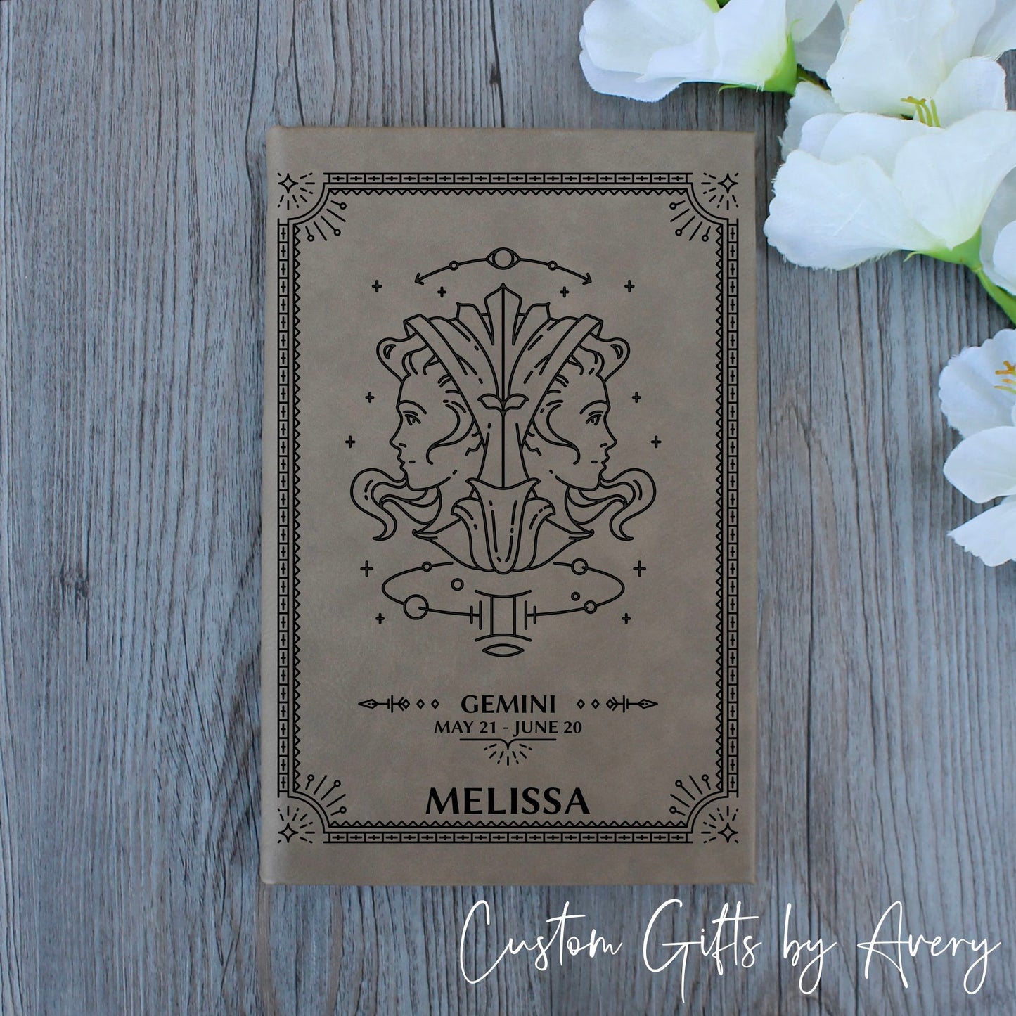 Personalized Zodiac Notebook Journal ~ Gemini Twins