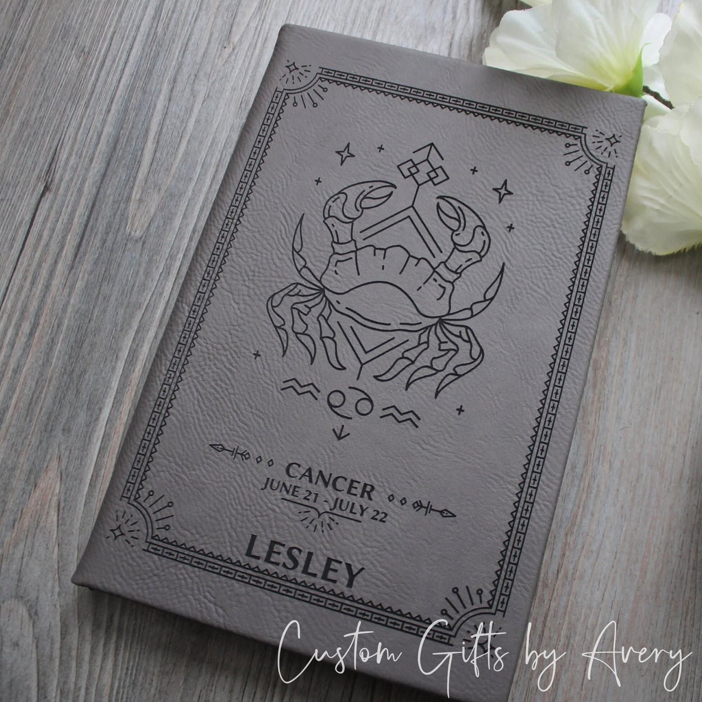 Personalized Zodiac Notebook Journal ~ Cancer Crab