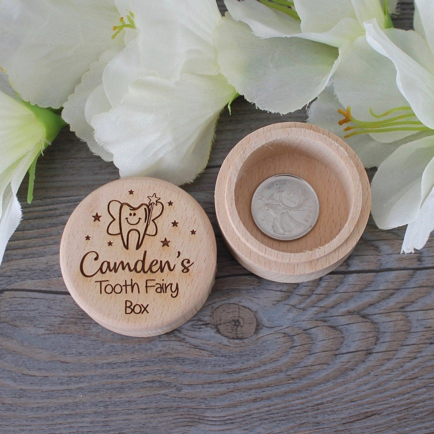 Personalized Wooden Tooth Box