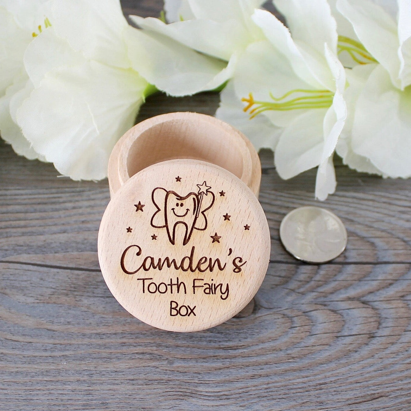 Personalized Wooden Tooth Box