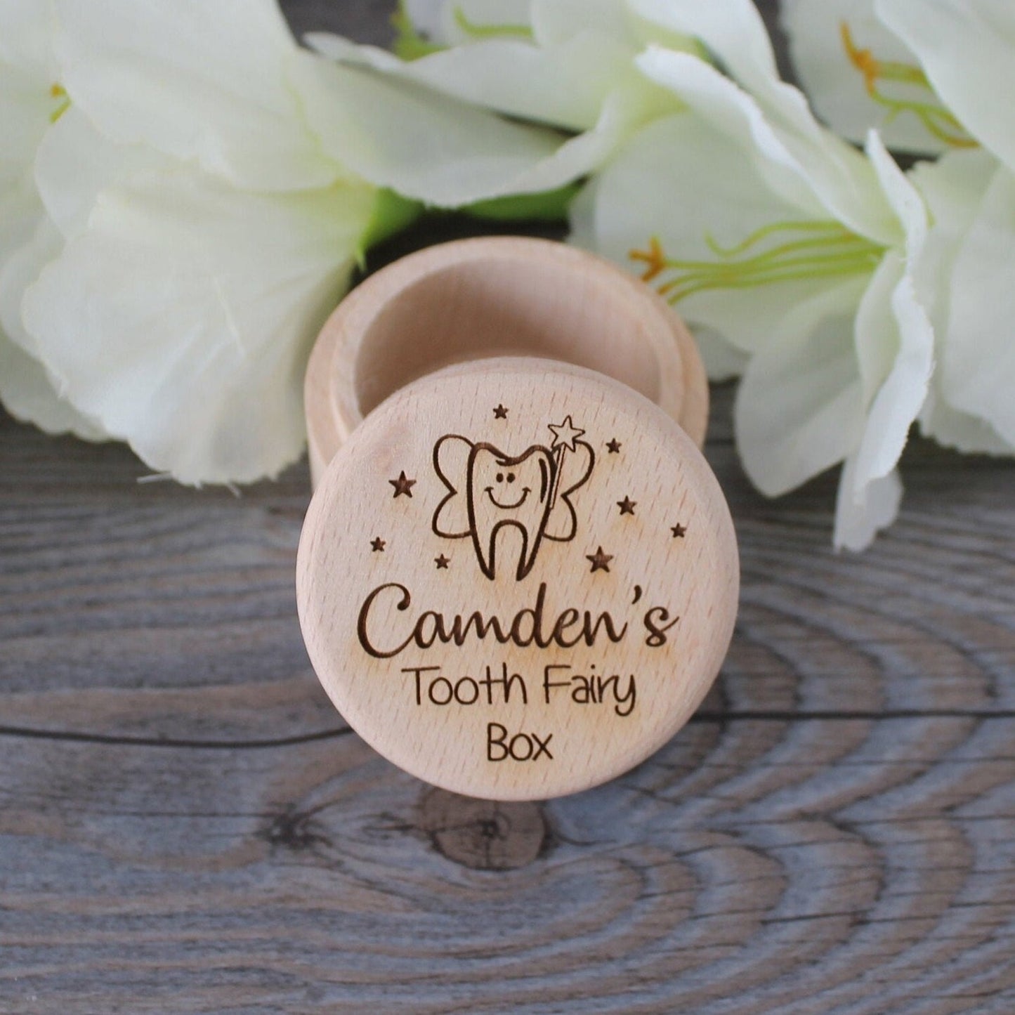 Personalized Wooden Tooth Box