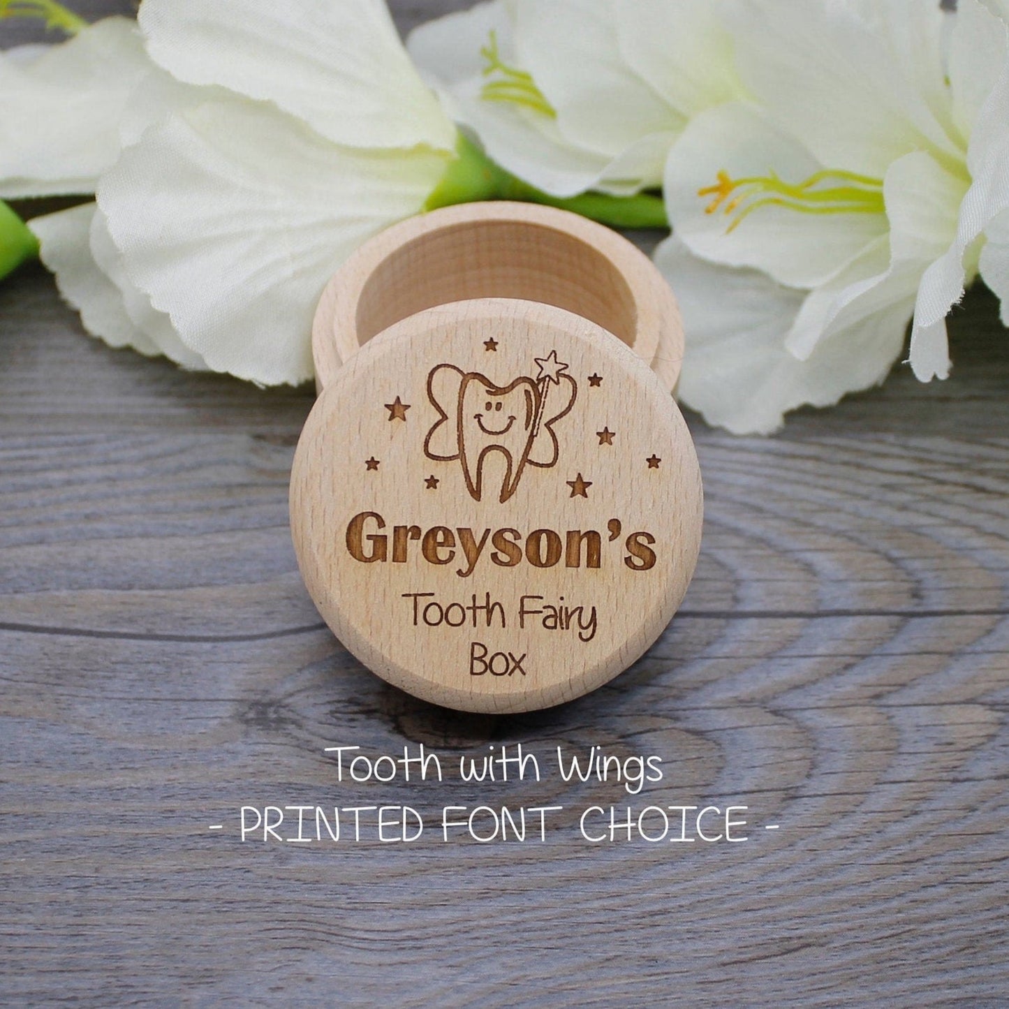 Personalized Wooden Tooth Box