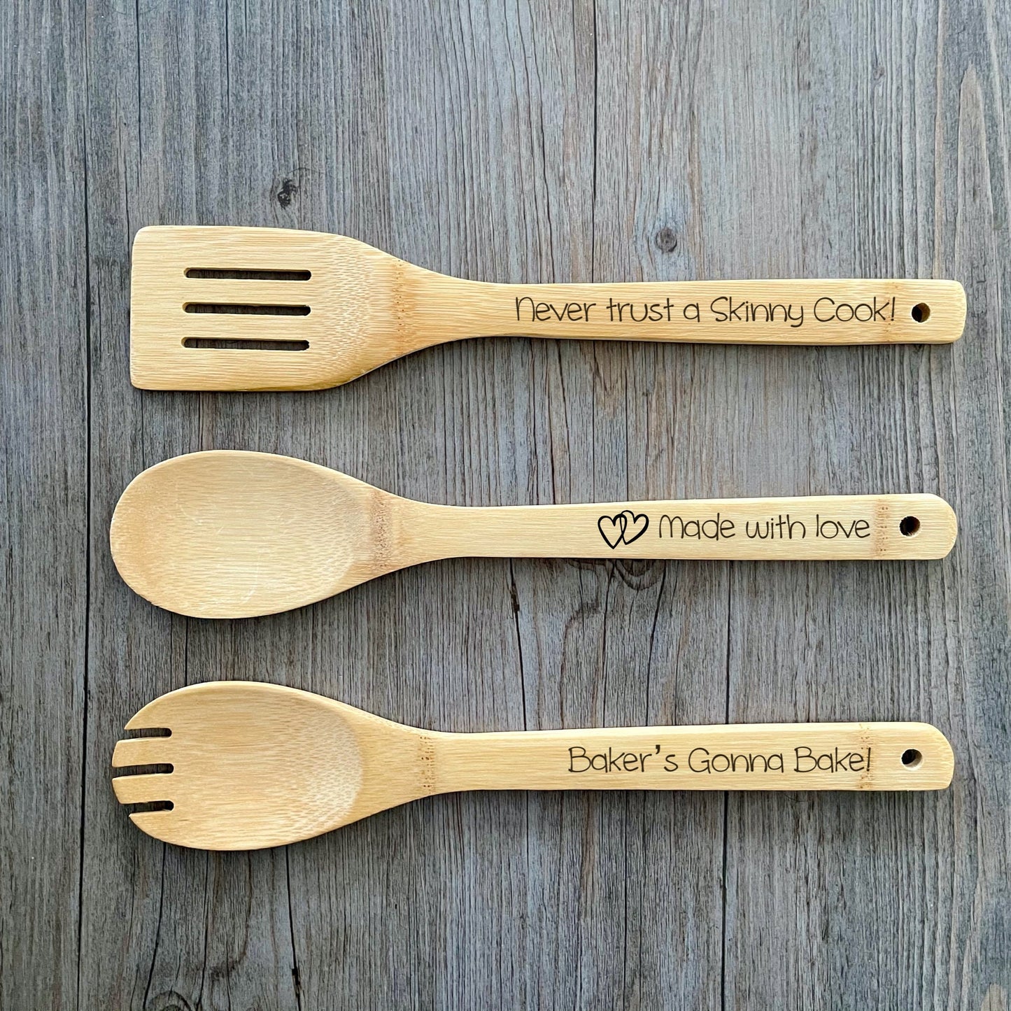 Personalized Bamboo Cooking Utensils