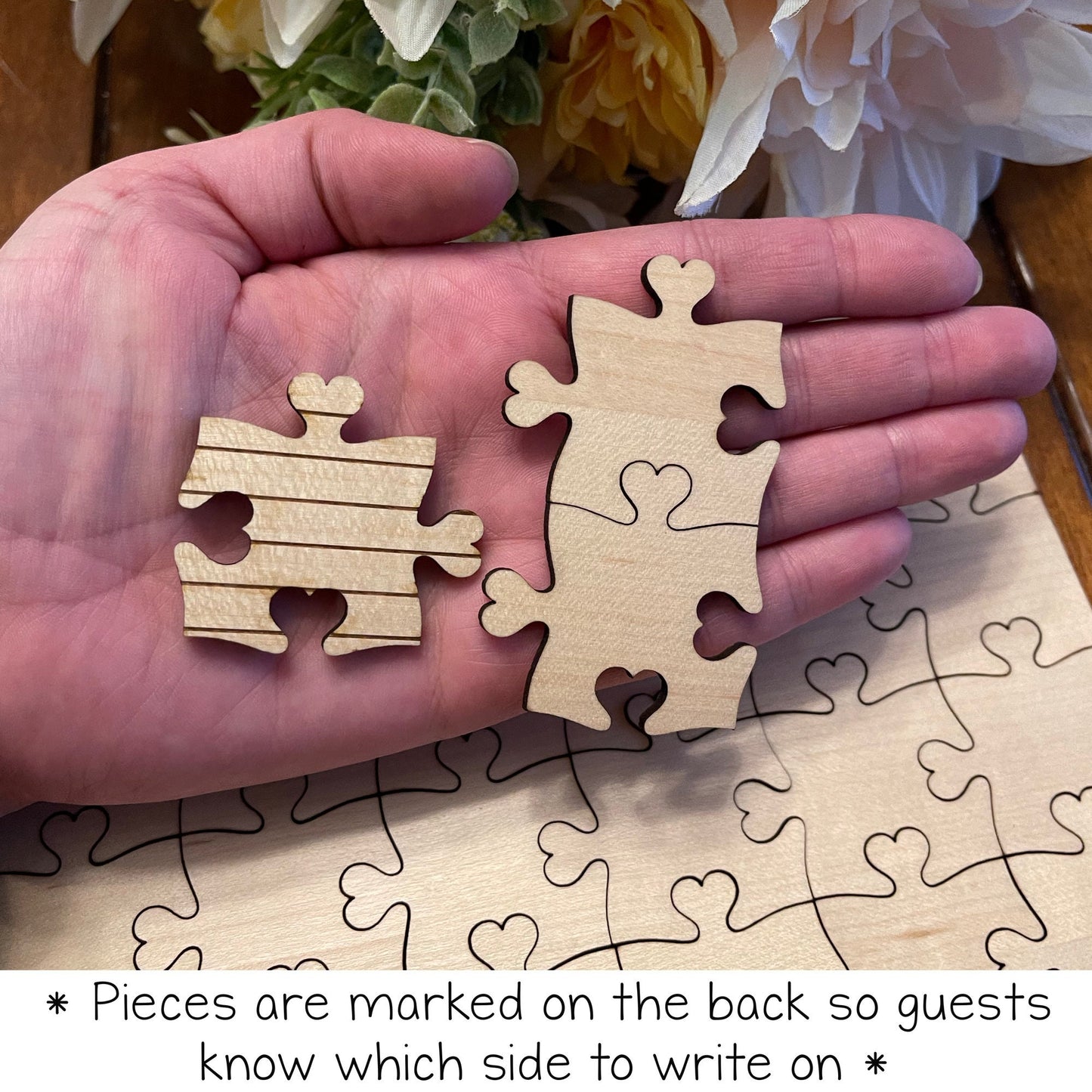 Personalized Wedding Puzzle Guestbook Alternative ~ Block & Script