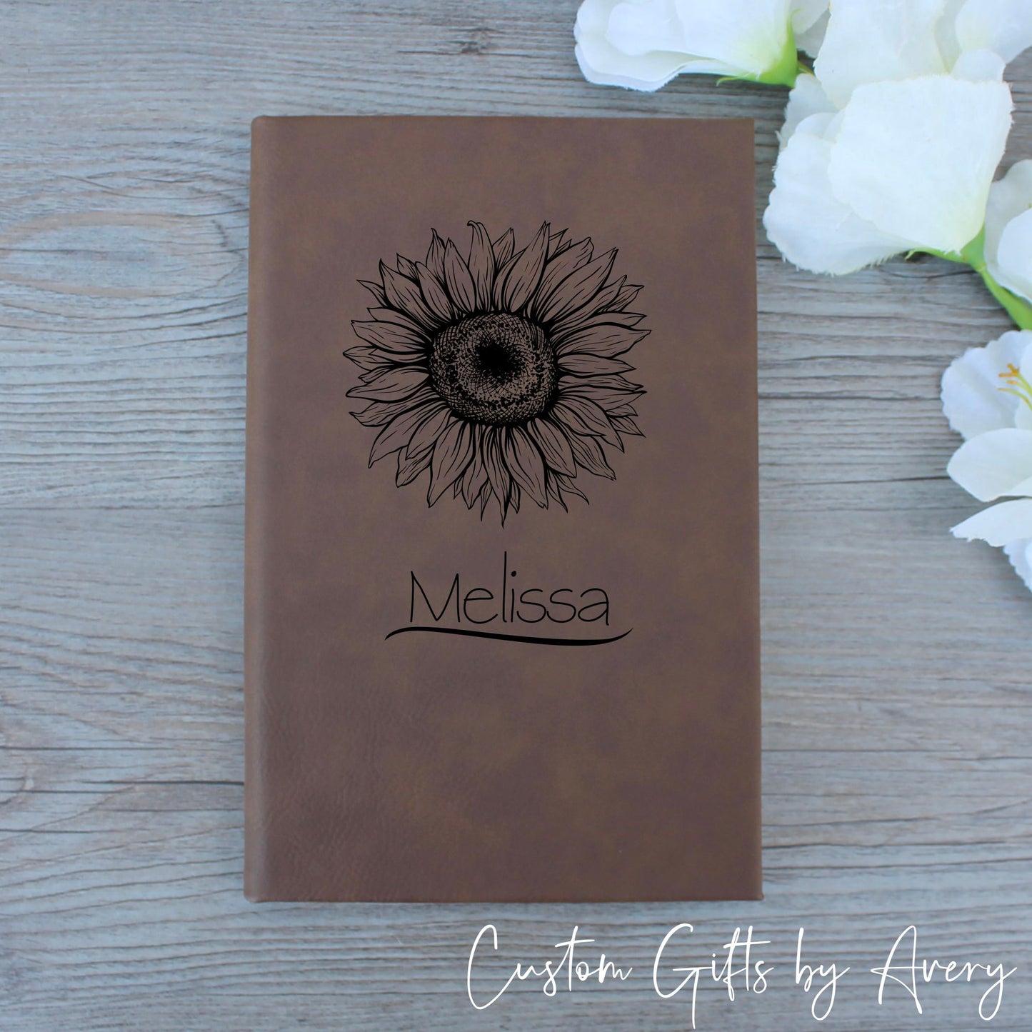 Personalized Notebook Journal ~ Sunflower